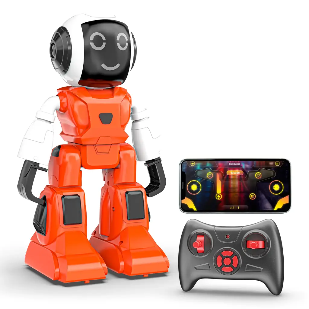 Moonwalker Walking and Talking Robot - In-Built Bluetooth Speaker, Clap Detection, Rechargeable Battery, C Type USB Charging, Voice Commands, Remote and App Control