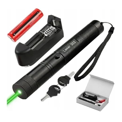 High Powered LED Laser Pointer 650nm, Working Time Over 8000 Hrs Rechargeable Green Laser-303 Pointer Party Pen Disco Light 5 Mile with Battery Indoor and Outdoor Black (650 nm, Green), Metal